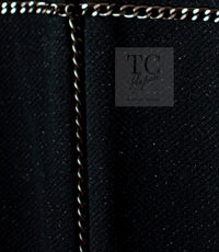 CHANEL Black Chain Trim Cotton Jacket 38 シャネル ブラック チェーン トリミング コットン ジャケット 即発