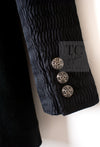 CHANEL Black Chain Trim Cotton Jacket 38 シャネル ブラック チェーン トリミング コットン ジャケット 即発