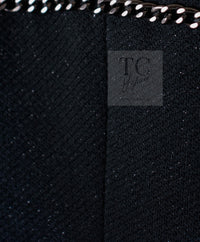 CHANEL Black Chain Trim Cotton Jacket 38 シャネル ブラック チェーン トリミング コットン ジャケット 即発