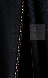 CHANEL Black Chain Trim Cotton Jacket 38 シャネル ブラック チェーン トリミング コットン ジャケット 即発