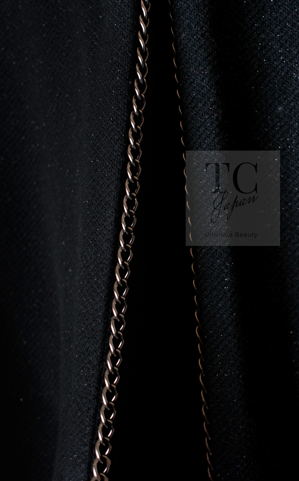 CHANEL Black Chain Trim Cotton Jacket 38 シャネル ブラック チェーン トリミング コットン ジャケット 即発