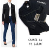 CHANEL Black Chain Trim Cotton Jacket 38 シャネル ブラック チェーン トリミング コットン ジャケット 即発