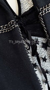 CHANEL Black Chain Trim Cotton Jacket 38 シャネル ブラック チェーン トリミング コットン ジャケット 即発