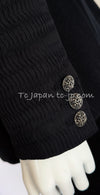 CHANEL Black Chain Trim Cotton Jacket 38 シャネル ブラック チェーン トリミング コットン ジャケット 即発