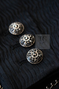 CHANEL Black Chain Trim Cotton Jacket 38 シャネル ブラック チェーン トリミング コットン ジャケット 即発
