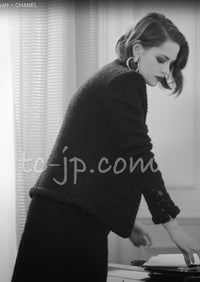 CHANEL 16PF Black Braid Trim Zipper Wool Tweed Jacket 36 19