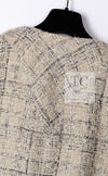 CHANEL 16C Beige Grey Cotton Tweed Double Jacket 44 46 シャネル ベージュ グレー コットン ツイード ダブル ジャケット 即発