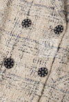 CHANEL 16C Beige Grey Cotton Tweed Double Jacket 44 46 シャネル ベージュ グレー コットン ツイード ダブル ジャケット 即発