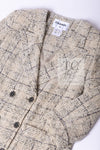 CHANEL 16C Beige Grey Cotton Tweed Double Jacket 44 46 シャネル ベージュ グレー コットン ツイード ダブル ジャケット 即発