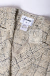 CHANEL 16C Beige Grey Cotton Tweed Double Jacket 44 46 シャネル ベージュ グレー コットン ツイード ダブル ジャケット 即発