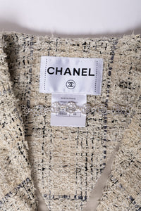 CHANEL 16C Beige Grey Cotton Tweed Double Jacket 44 46 シャネル ベージュ グレー コットン ツイード ダブル ジャケット 即発