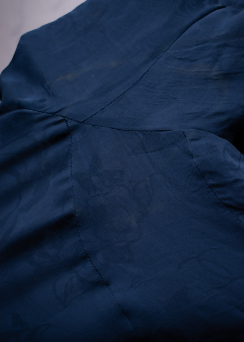 CHANEL 10S Blue Navy Metallic Pearl CC Button Tweed Jacket 38 シャネル ネイビー パール ココボタン ルサージュ ツイード ジャケット 即発