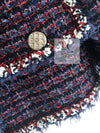 CHANEL 13C Navy Purple Red Ribbon Versailles Lesage Tweed Jacket 38 シャネル ネイビー パープル レッド リボン ベルサイユ ルサージュ ツイード ジャケット 即発