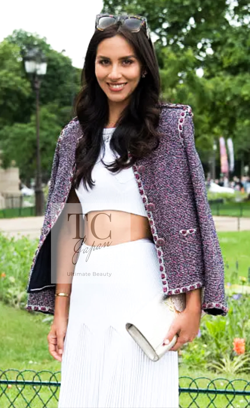CHANEL 16S Black Multicolor Epaulettes Trimming Jacket 34 36 シャネル ブラック マルチカラー 肩章 ココマーク ボタン ジャケット 即発 - TC JAPAN