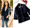 CHANEL 11S Navy Black CC Logo Button Wool Silk Jacket 40 シャネル ネイビー ブラック ココボタン ウール シルク ジャケット 即発