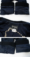 CHANEL 11S Navy Black CC Logo Button Wool Silk Jacket 36 40 シャネル ネイビー ブラック ココボタン ウール シルク ジャケット 即発