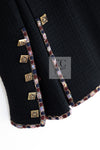 CHANEL 11PF Black Gripoix Button Wool Tweed Jacket Coat 36 38 シャネル ブラック グリポア 宝石 ボタン ウール ツイード ジャケット コート 即発