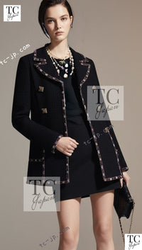 CHANEL 11PF Black Gripoix Button Wool Tweed Jacket Coat 36 38 シャネル ブラック グリポア 宝石 ボタン ウール ツイード ジャケット コート 即発