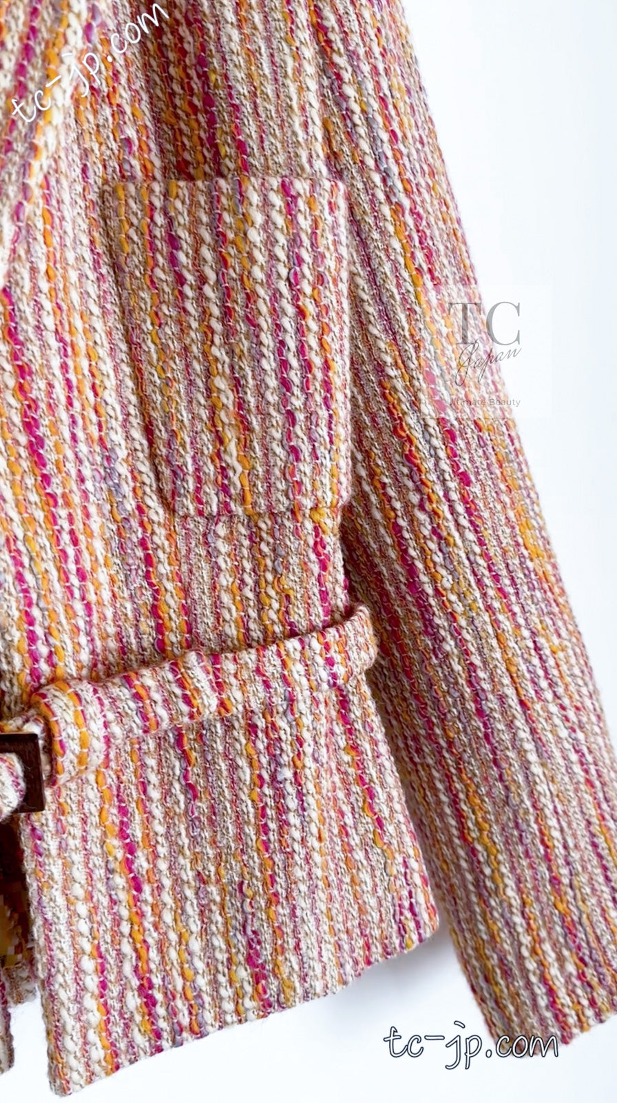 シャネル ジャケット CHANEL オレンジ イエロー マルチ カラー ロゴ