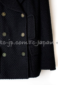 CHANEL 01A Black Double Wool Jacket Coat 38 40 42 シャネル ブラック ウール ダブル ジャケット コート 即発