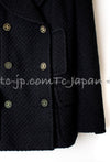 CHANEL 01A Black Double Wool Jacket Coat 38 シャネル ブラック ウール ダブル ジャケット コート 即発