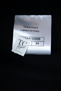 CHANEL 17C Black Cotton Denim Collarless Jacket 34 36 シャネル ブラック コットン デニム ノーカラー ジャケット 即発