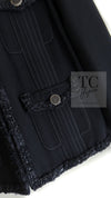 CHANEL 17C Black Cotton Denim Collarless Jacket 36 シャネル ブラック コットン デニム ノーカラー ジャケット 即発