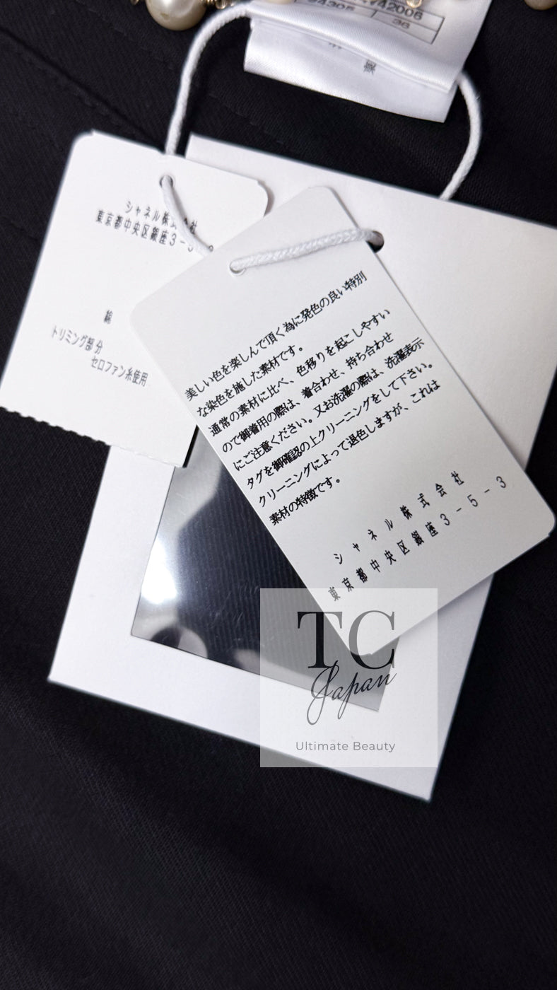 CHANEL 17C Black Cotton Denim Collarless Jacket 36 シャネル ブラック コットン デニム ノーカラー ジャケット 即発
