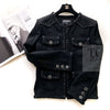 CHANEL 17C Black Cotton Denim Collarless Jacket 36 シャネル ブラック コットン デニム ノーカラー ジャケット 即発