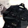 CHANEL 17C Black Cotton Denim Collarless Jacket 36 シャネル ブラック コットン デニム ノーカラー ジャケット 即発