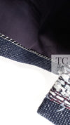 CHANEL 13S Navy White Gray Stripe Cotton Tweed Jacket 36 シャネル ネイビー ホワイト グレー ストライプ コットン ツイード ジャケット 即発