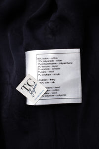 CHANEL 13S Navy White Gray Stripe Cotton Tweed Jacket 36 シャネル ネイビー ホワイト グレー ストライプ コットン ツイード ジャケット 即発