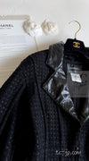 CHANEL 14A Black Leather Collar Zipup Wool Tweed Jacket 38 40 シャネル ブラック レザー襟 ジップアップ ウール ツイード ジャケット 即発