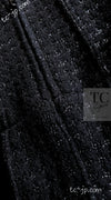 CHANEL 14A Black Leather Collar Zipup Wool Tweed Jacket 38 40 シャネル ブラック レザー襟 ジップアップ ウール ツイード ジャケット 即発