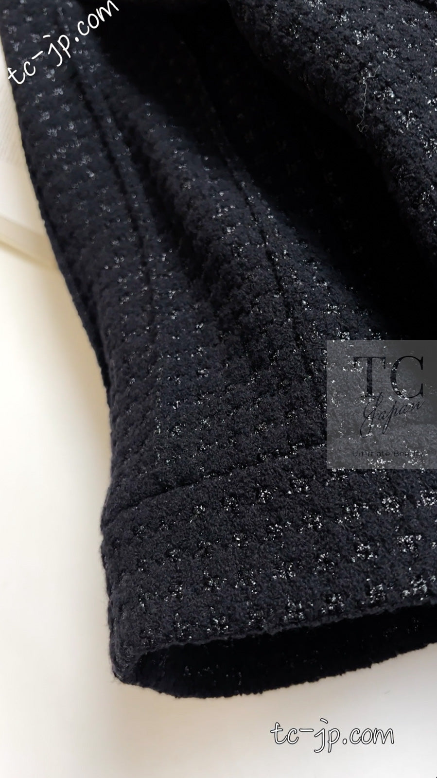 CHANEL 14A Black Leather Collar Zipup Wool Tweed Jacket 38 40 シャネル ブラック レザー襟 ジップアップ ウール ツイード ジャケット 即発
