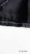 CHANEL 14A Black Leather Collar Zipup Wool Tweed Jacket 38 40 シャネル ブラック レザー襟 ジップアップ ウール ツイード ジャケット 即発