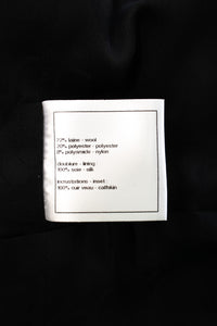 CHANEL 14A Black Leather Collar Zipup Wool Tweed Jacket 34 38 40 シャネル ブラック レザー襟 ジップアップ ウール ツイード ジャケット 即発