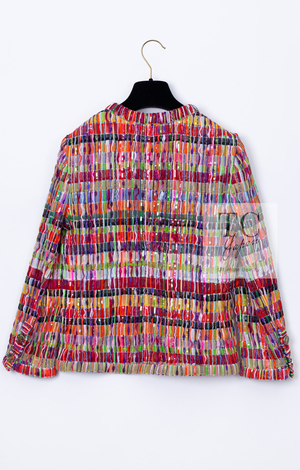 CHANEL 16C Multicolor CC Button Collarless Jacket 36 シャネル マルチカラー ココボタン ノーカラー ジャケット 即発