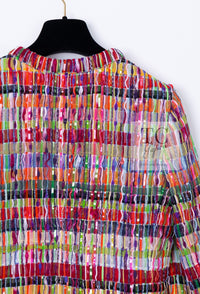 CHANEL 16C Multicolor CC Button Collarless Jacket 36 シャネル マルチカラー ココボタン ノーカラー ジャケット 即発