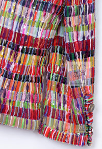 CHANEL 16C Multicolor CC Button Collarless Jacket 36 シャネル マルチカラー ココボタン ノーカラー ジャケット 即発
