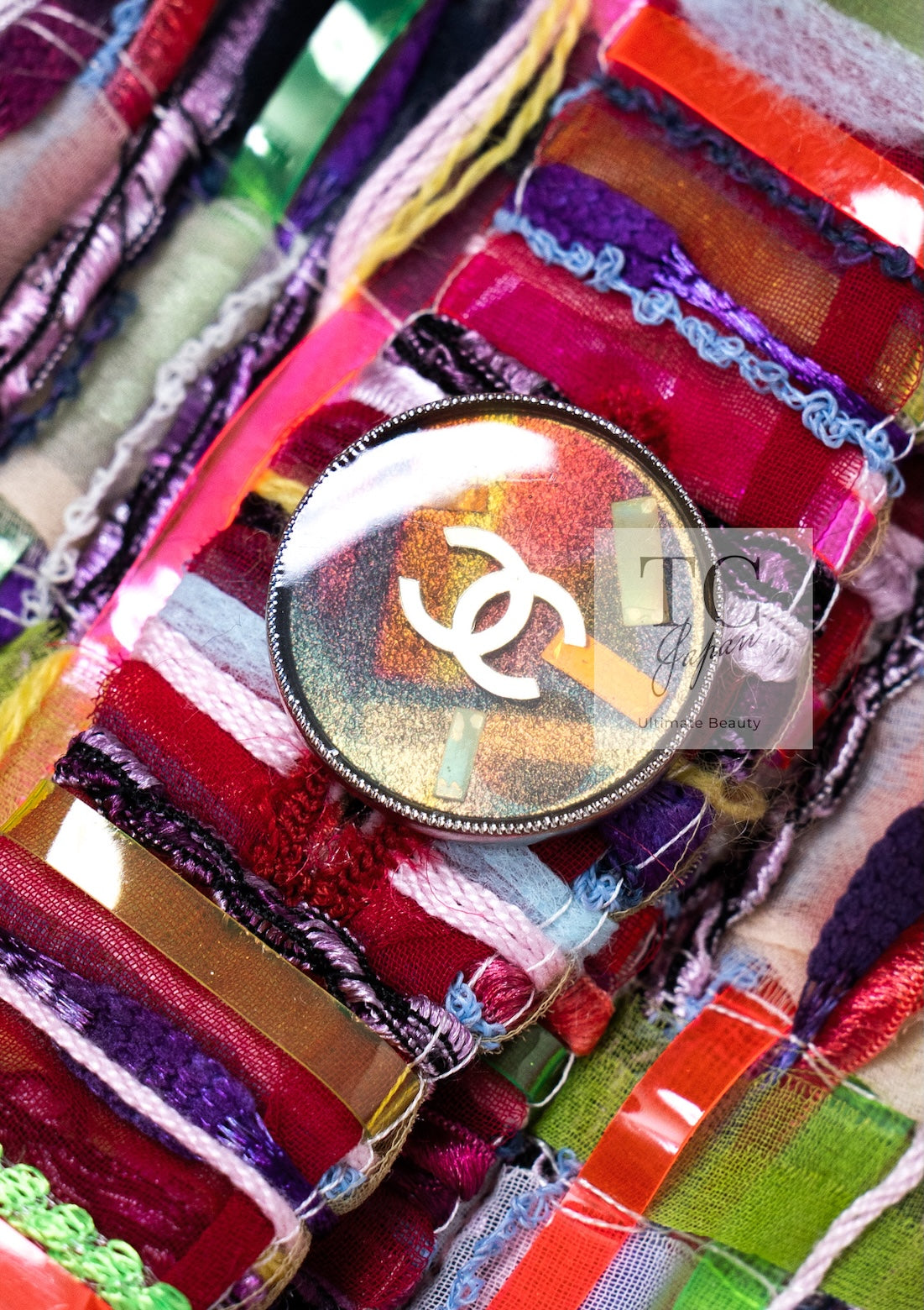 CHANEL 16C Multicolor CC Button Collarless Jacket 36 シャネル マルチカラー ココボタン ノーカラー ジャケット 即発