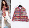 CHANEL 16C Multicolor CC Button Collarless Jacket 36 シャネル マルチカラー ココボタン ノーカラー ジャケット 即発