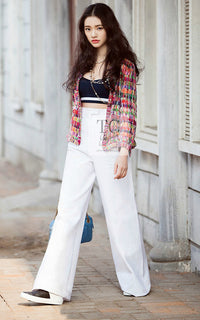 CHANEL 16C Multicolor CC Button Collarless Jacket 36 シャネル マルチカラー ココボタン ノーカラー ジャケット 即発