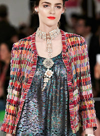 CHANEL 16C Multicolor CC Button Collarless Jacket 36 シャネル マルチカラー ココボタン ノーカラー ジャケット 即発