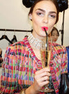 CHANEL 16C Multicolor CC Button Collarless Jacket 36 シャネル マルチカラー ココボタン ノーカラー ジャケット 即発
