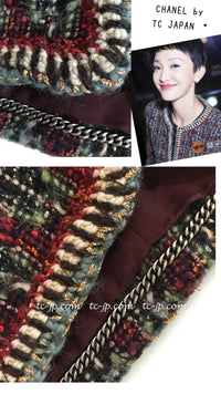CHANEL 15A Maroon Wine Red Braid Trimming Wool Tweed Jacket 34 シャネル ワインレッド ブレイドトリミング ウール ツイード ジャケット 即発