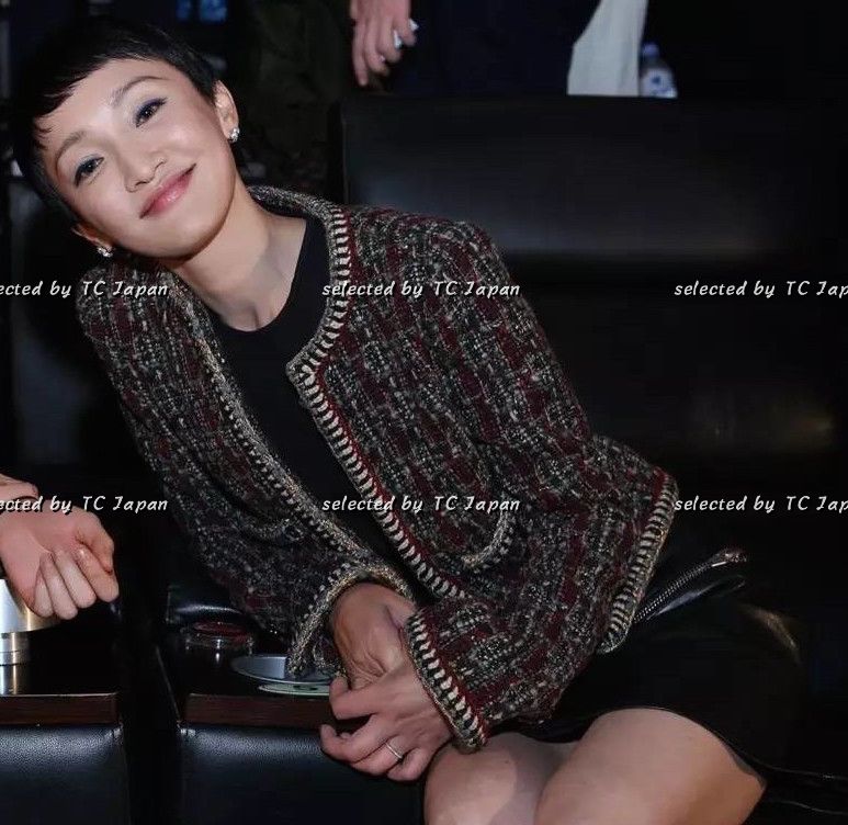 CHANEL 15A Maroon Wine Red Braid Trimming Wool Tweed Jacket 34 シャネル ワインレッド ブレイドトリミング ウール ツイード ジャケット 即発