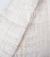 CHANEL 17C Ivory Cotton Collarless Tweed Jacket 36 シャネル アイボリー ノーカラー コットン ツイード ジャケット 即発