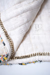 CHANEL 17C Ivory Cotton Collarless Tweed Jacket 36 38 シャネル アイボリー ノーカラー コットン ツイード ジャケット 即発