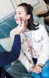 CHANEL 17C Ivory Cotton Collarless Tweed Jacket 36 38 シャネル アイボリー ノーカラー コットン ツイード ジャケット 即発